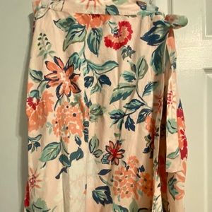 COPY - LOFT Floral Wrap Skirt